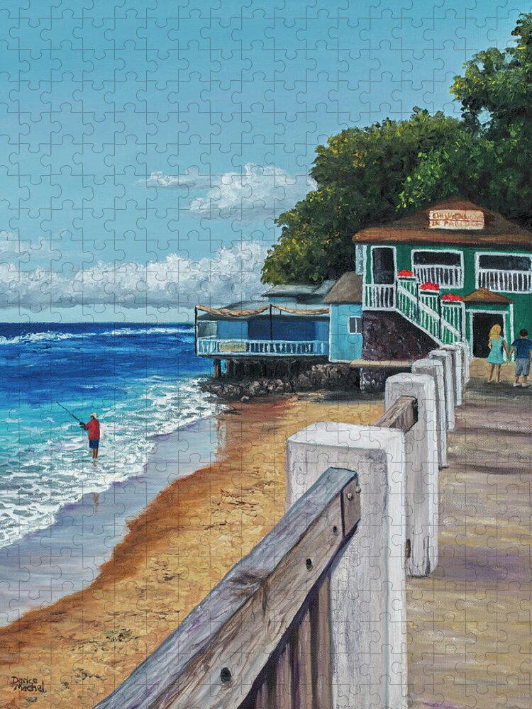 Landscape Jigsaw Puzzle featuring the painting Front Street Lahaina by Darice Machel McGuire