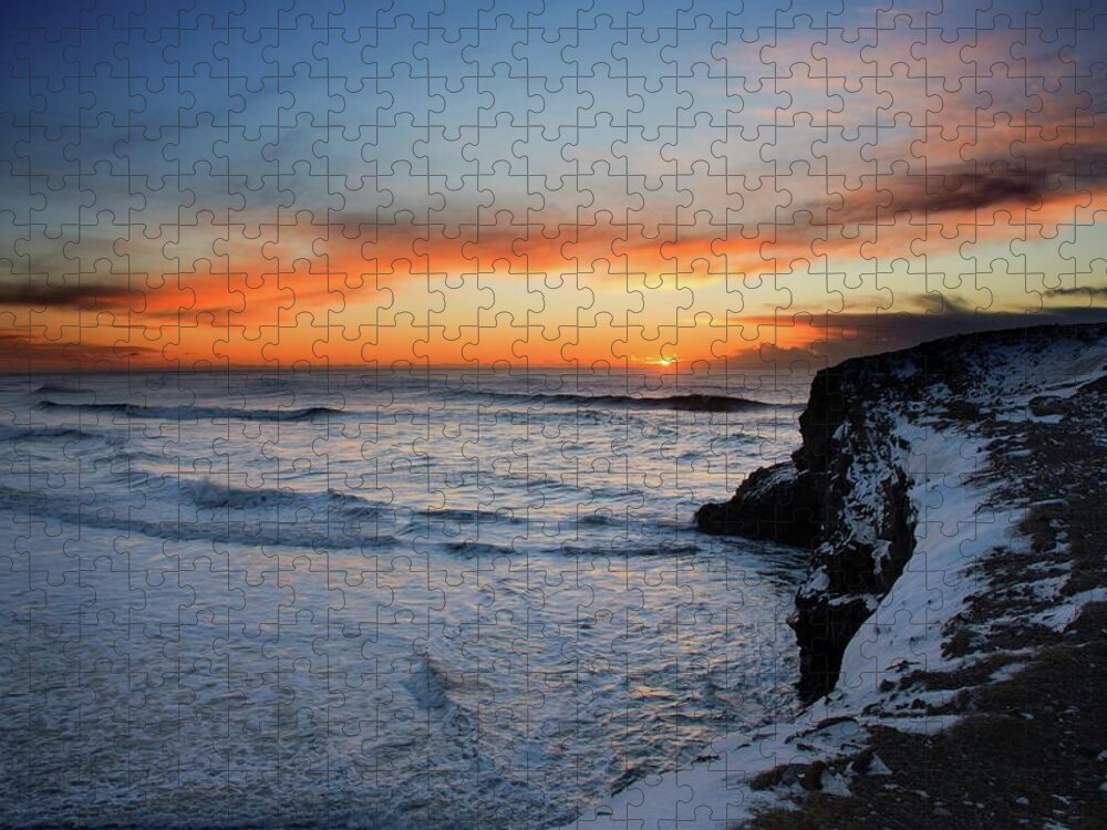Sunrise Jigsaw Puzzle featuring the photograph Frozen Iceland by Robert Grac