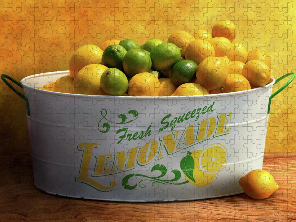 Lemon Jigsaw Puzzle featuring the photograph Fruit - Lemons - When life gives you lemons by Mike Savad