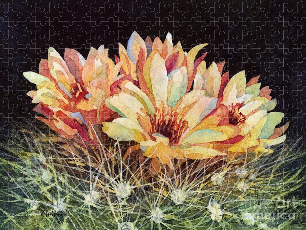 Barbed Jigsaw Puzzle featuring the painting Full Bloom by Hailey E Herrera