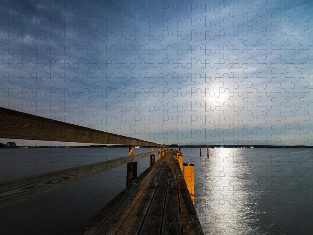 Maryland Jigsaw Puzzle featuring the photograph Full Moon Pier by Kristopher Schoenleber