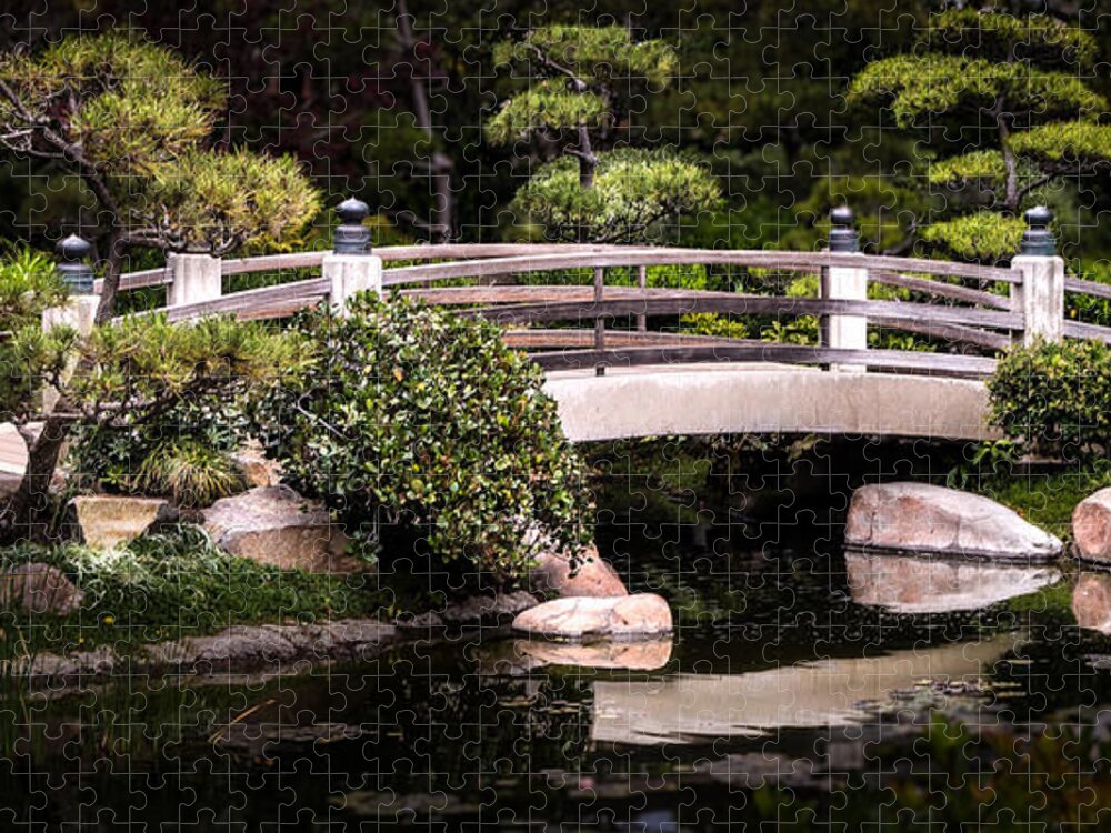 Long Beach Jigsaw Puzzle featuring the photograph Garden Bridge by Ed Clark
