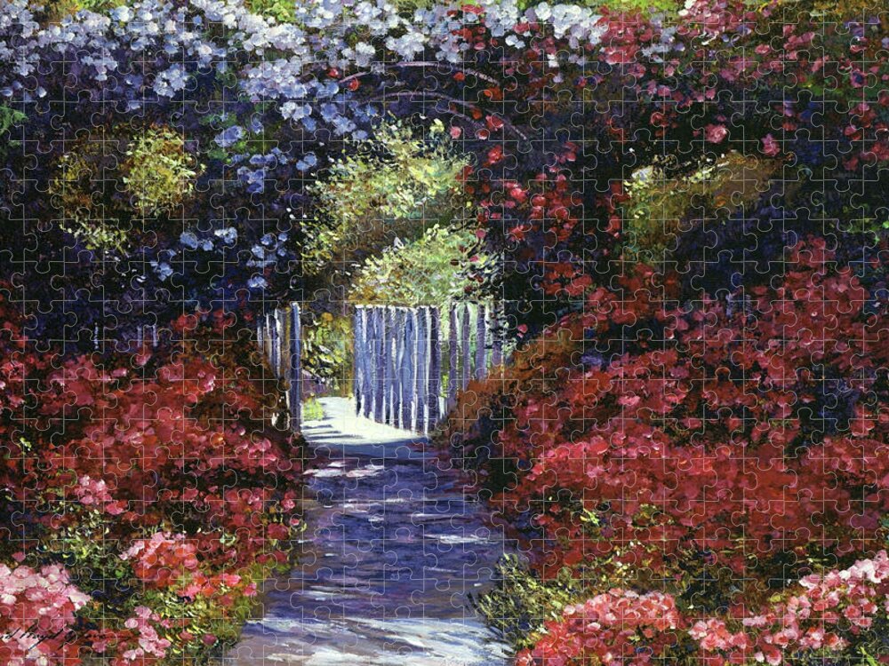 Impressionism Jigsaw Puzzle featuring the painting Garden For Dreamers by David Lloyd Glover