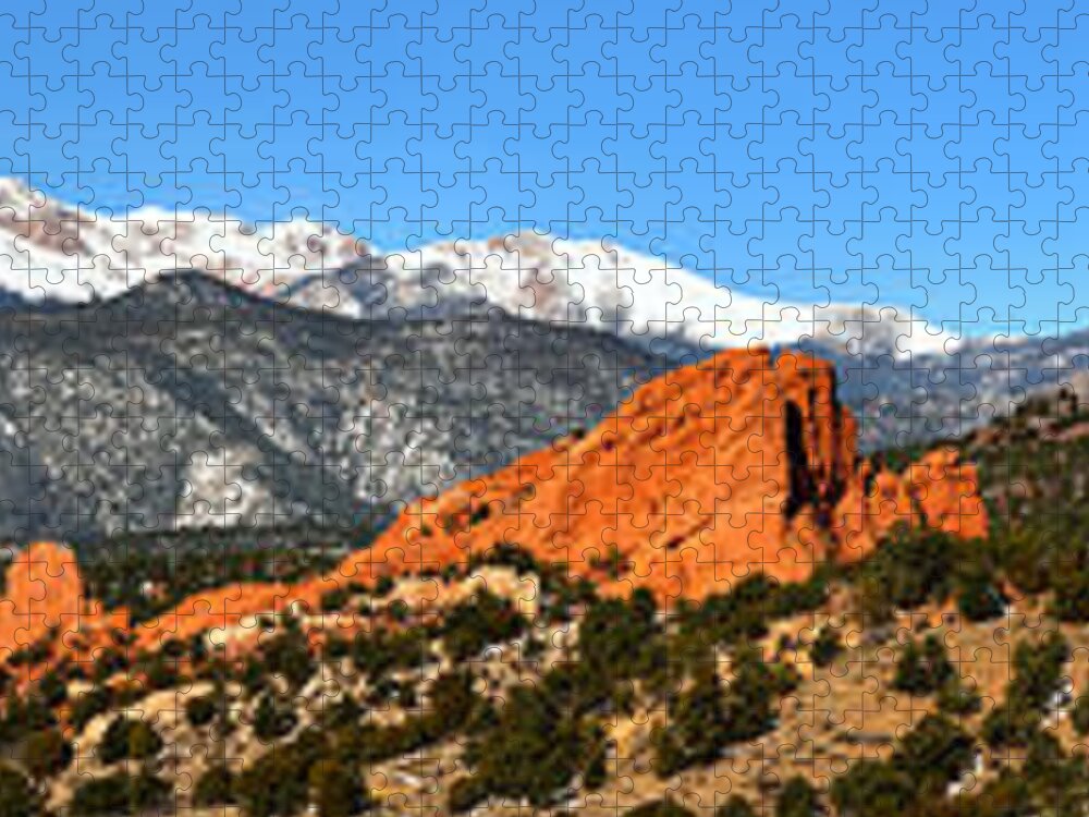 Garden Of The Gods Jigsaw Puzzle featuring the photograph Garden Of The Gods Extended Panorama by Adam Jewell