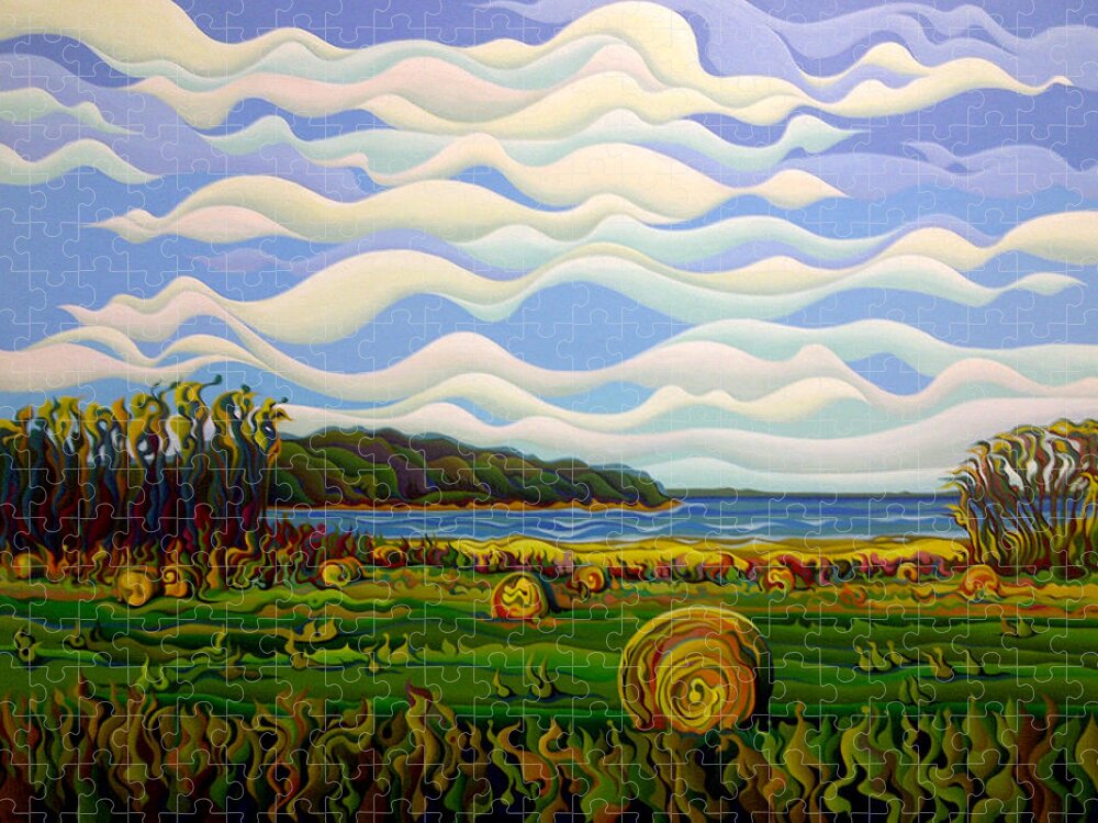 Hay Jigsaw Puzzle featuring the painting Gaspe's Grand Serenousphere by Amy Ferrari