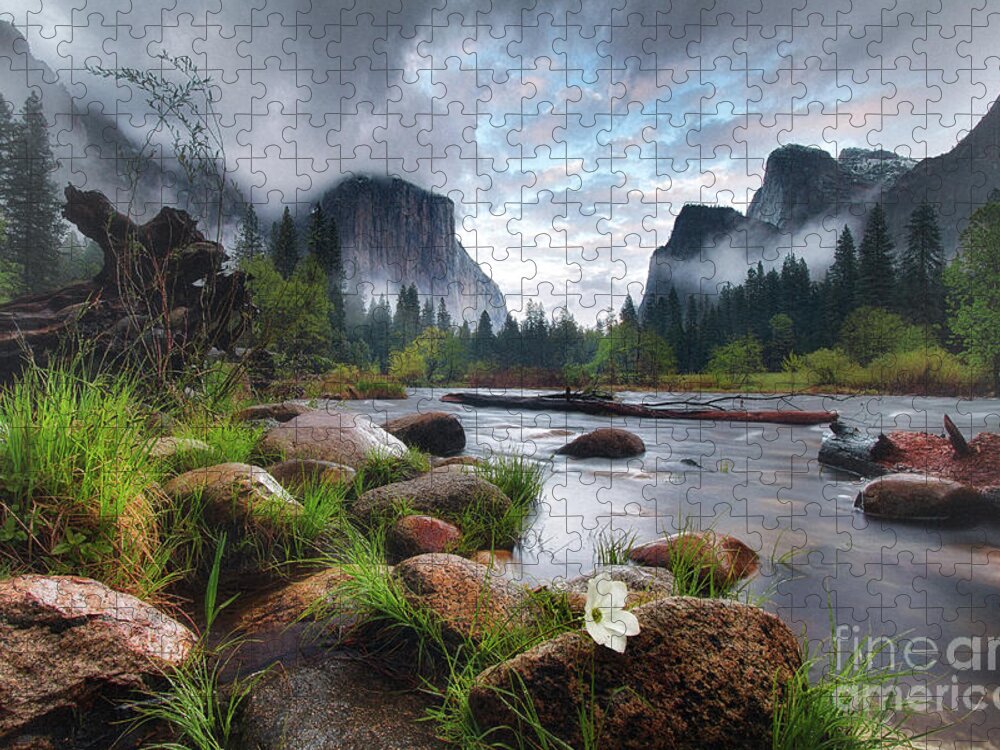 Rain Jigsaw Puzzle featuring the photograph Gates of the Valley by Anthony Michael Bonafede