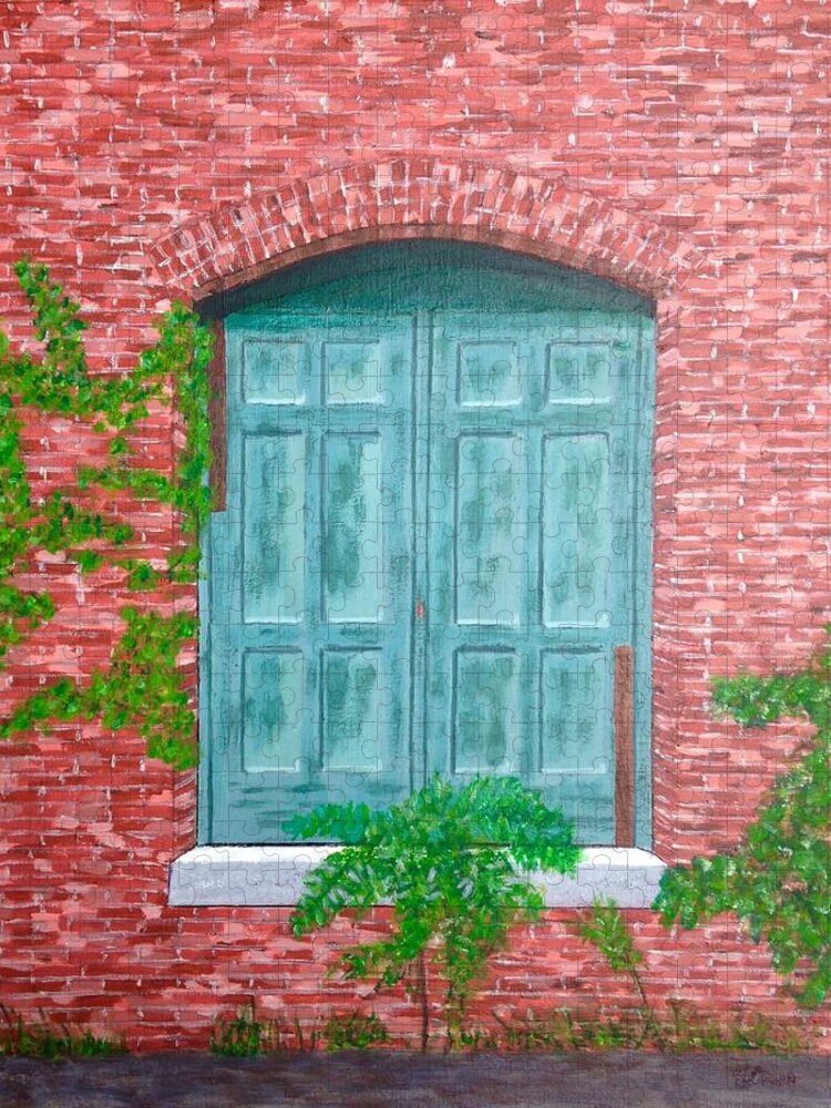 Old Mill Brick Building Jigsaw Puzzle featuring the painting Gateway to the Past by Cynthia Morgan