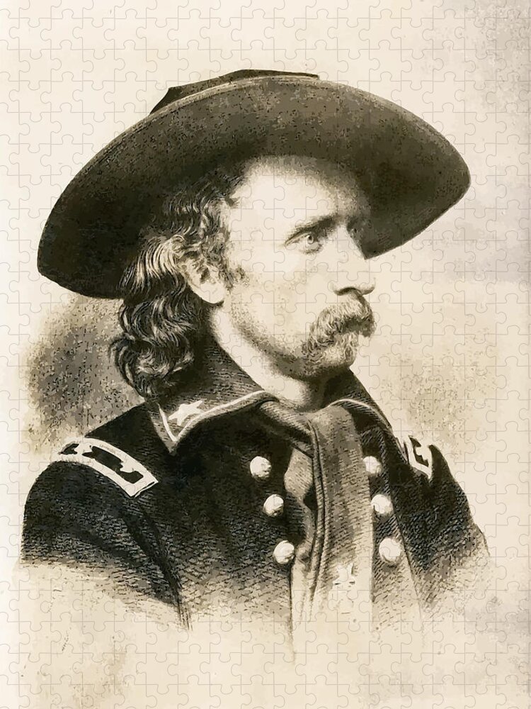 Custer Jigsaw Puzzle featuring the painting George Armstrong Custer by War Is Hell Store