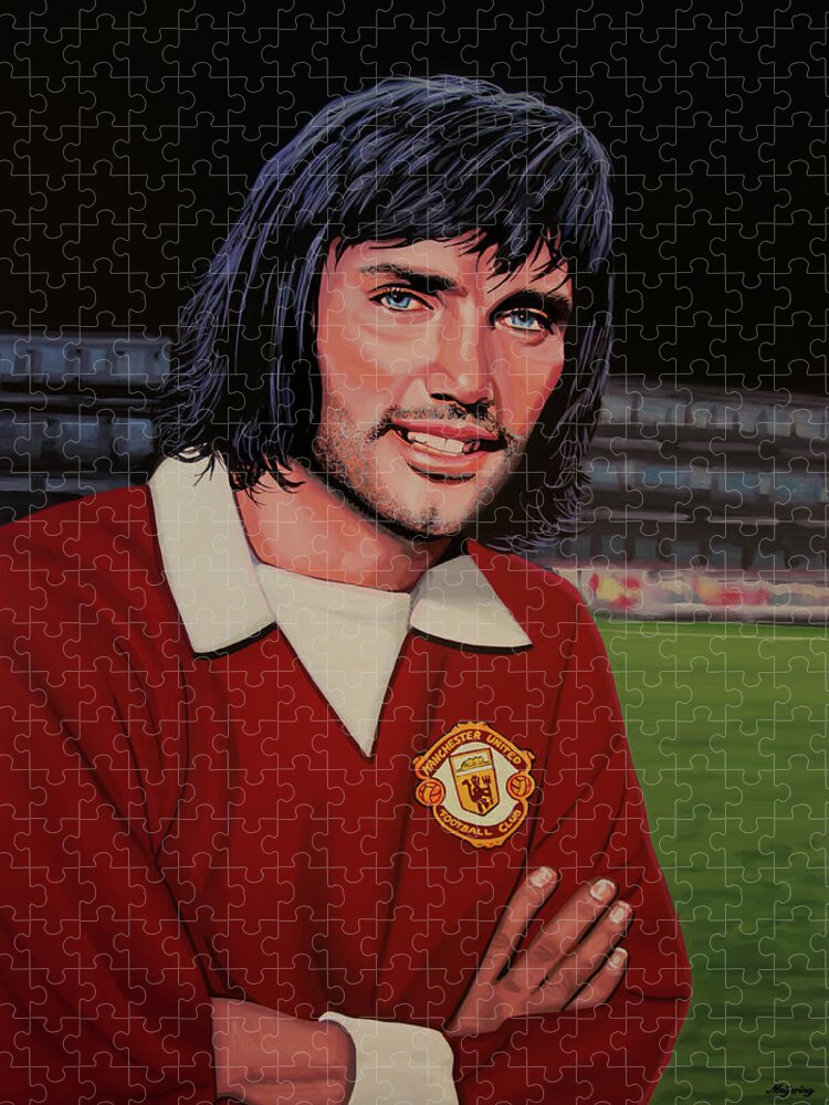 George Best Jigsaw Puzzle featuring the painting George Best Painting by Paul Meijering