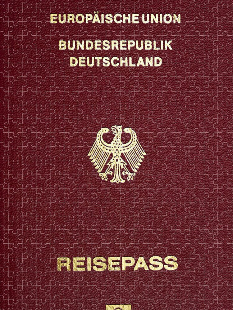 “passports” Collection Serge Averbukh Jigsaw Puzzle featuring the digital art German Passport Cover by Serge Averbukh