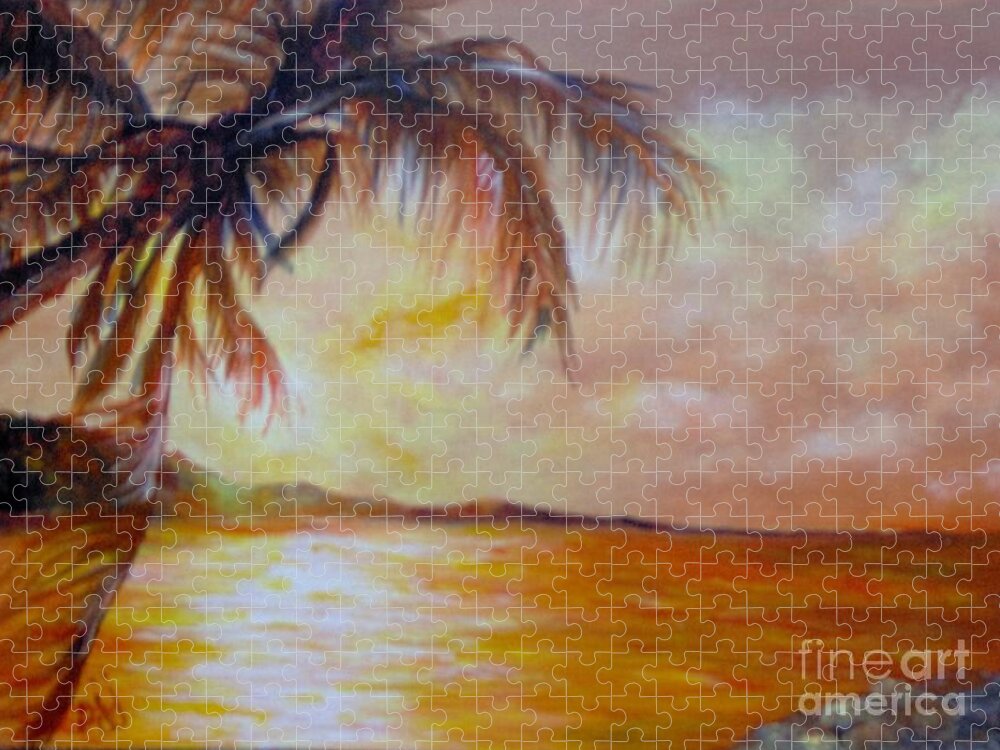 Caribbean Jigsaw Puzzle featuring the painting Getaway by Saundra Johnson