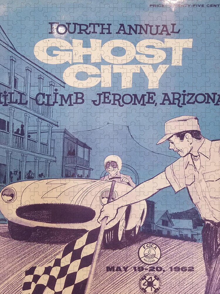 Ghost City Jigsaw Puzzle featuring the digital art Ghost City Hill Climb by Darrell Foster