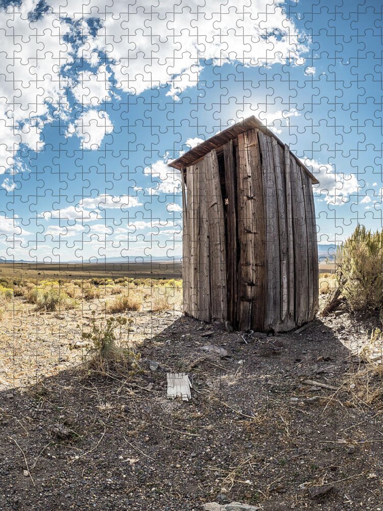 Fall Jigsaw Puzzle featuring the photograph Ghost town outhouse by Martin Gollery