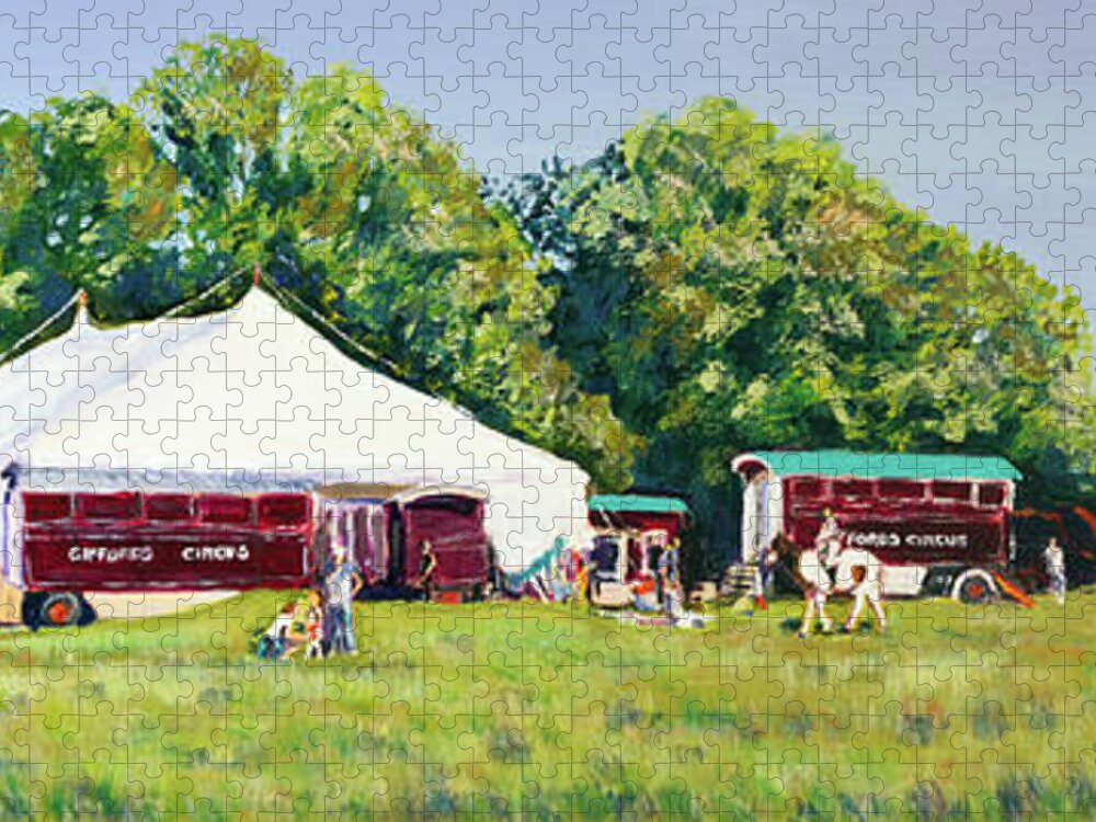 2013 Jigsaw Puzzle featuring the painting Giffords Circus On Minchinhampton Common by Seeables Visual Arts