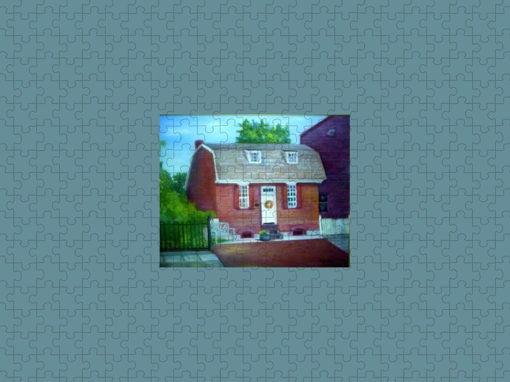 Revell House Jigsaw Puzzle featuring the painting Gingerbread House by Sheila Mashaw