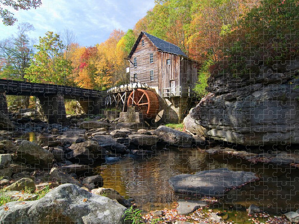 Mill Jigsaw Puzzle featuring the photograph Glade Creek Grist Mill by Steve Stuller