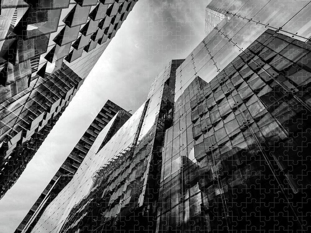 Glass Jigsaw Puzzle featuring the photograph Glass Business Window Building Abstract London by John Williams
