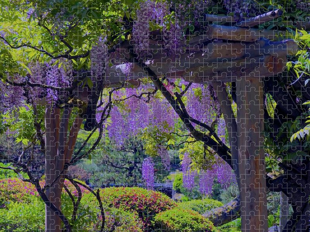 Spring Jigsaw Puzzle featuring the photograph Glorious Wisteria by Emerita Wheeling