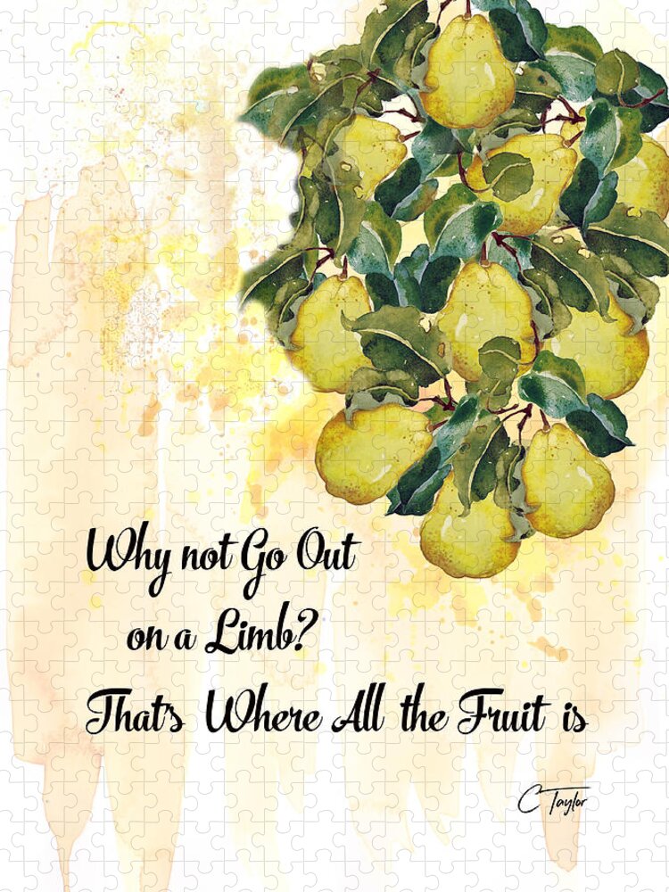 Fruit Jigsaw Puzzle featuring the digital art Go Out on a Limb by Colleen Taylor