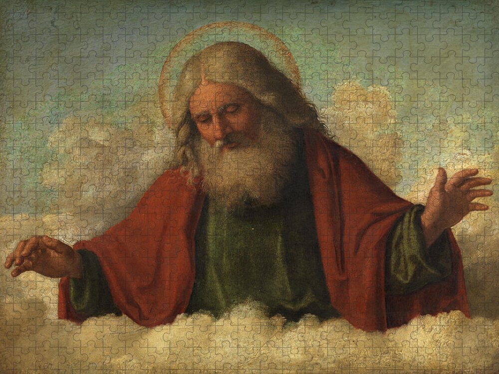 Christ Jigsaw Puzzle featuring the painting God the Father by Cima da Conegliano