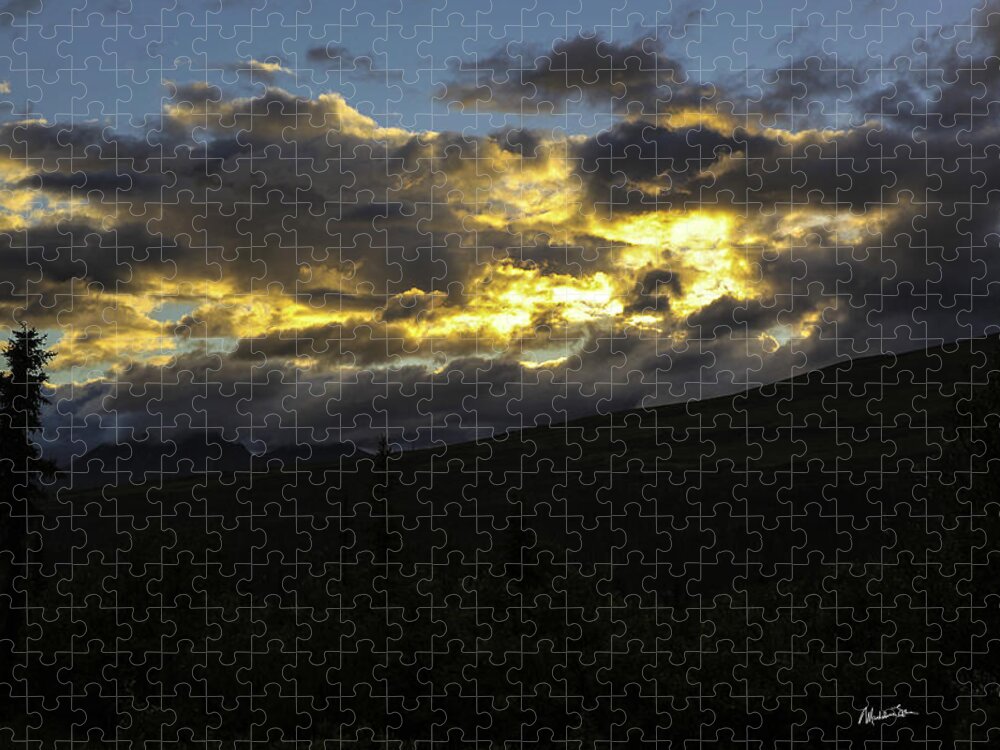Sky Jigsaw Puzzle featuring the photograph Gold In Skies of Alaska by Madeline Ellis