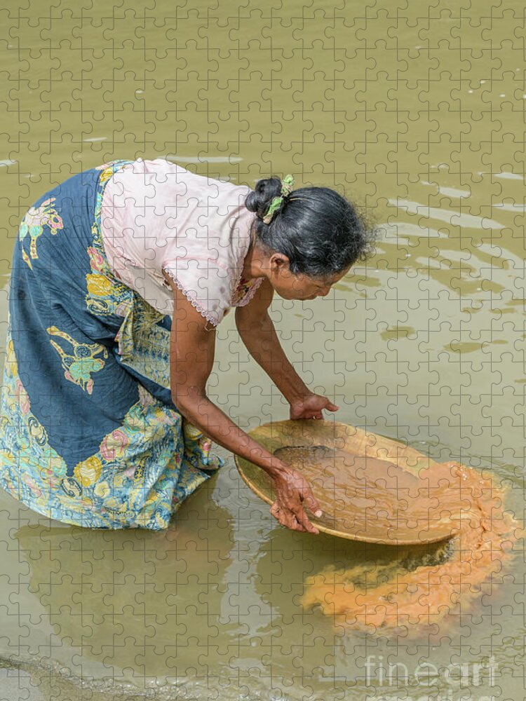 People Jigsaw Puzzle featuring the photograph Gold Panning 2 by Werner Padarin