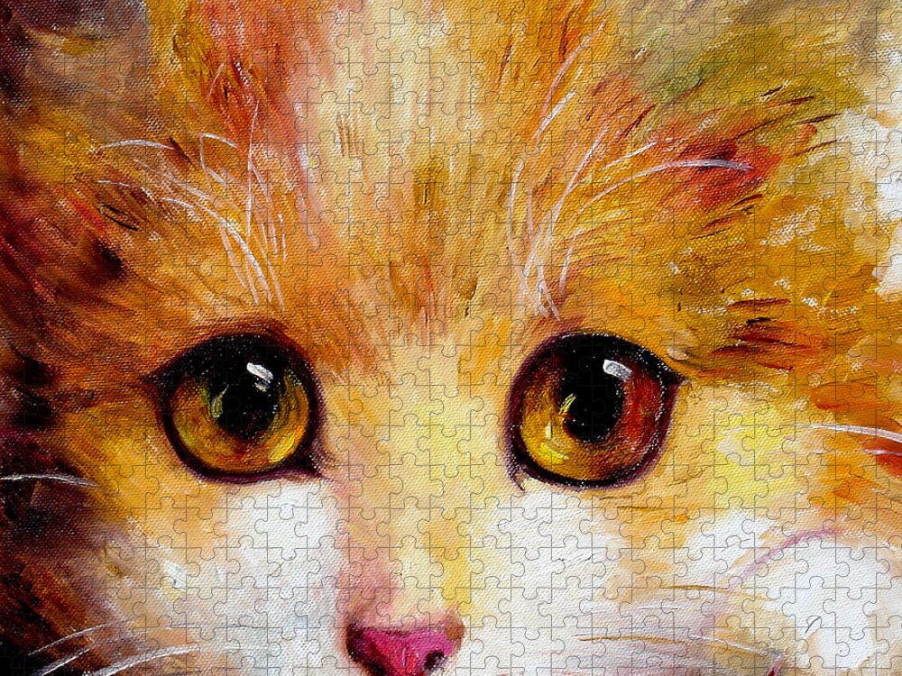 Portrait Jigsaw Puzzle featuring the painting Golden Eye by Shijun Munns