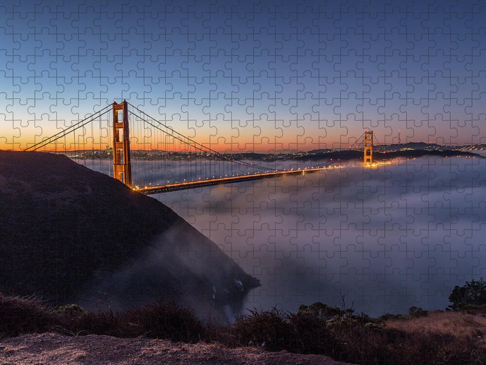 Golden Jigsaw Puzzle featuring the photograph Golden gate by Davorin Mance