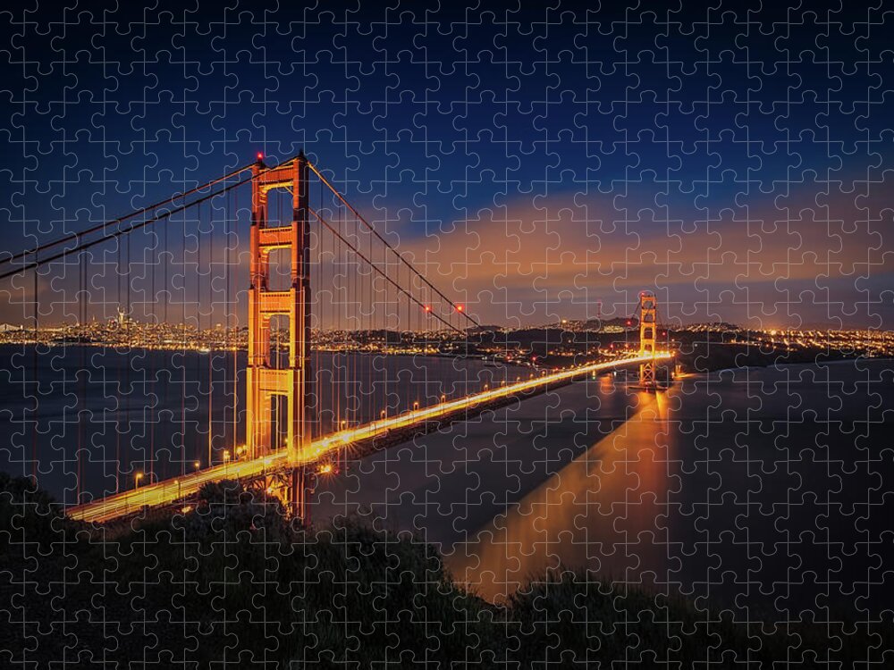 Alkatraz Jigsaw Puzzle featuring the photograph Golden Gate by Edgars Erglis