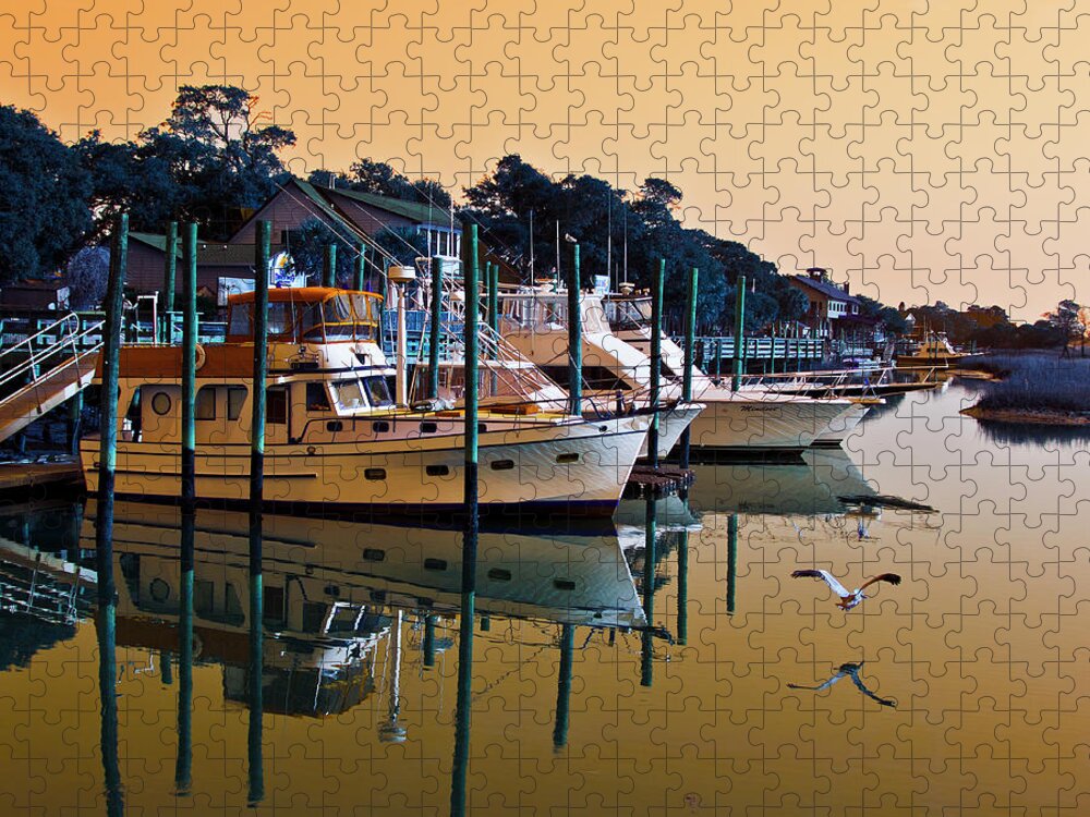 Marshwalk Golden Hour Jigsaw Puzzle featuring the photograph Golden Hour at the Marshwalk by Bill Barber