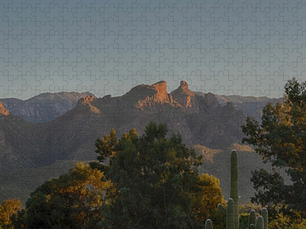 Arizona Jigsaw Puzzle featuring the photograph Golden hour on Thimble Peak by Dan McManus