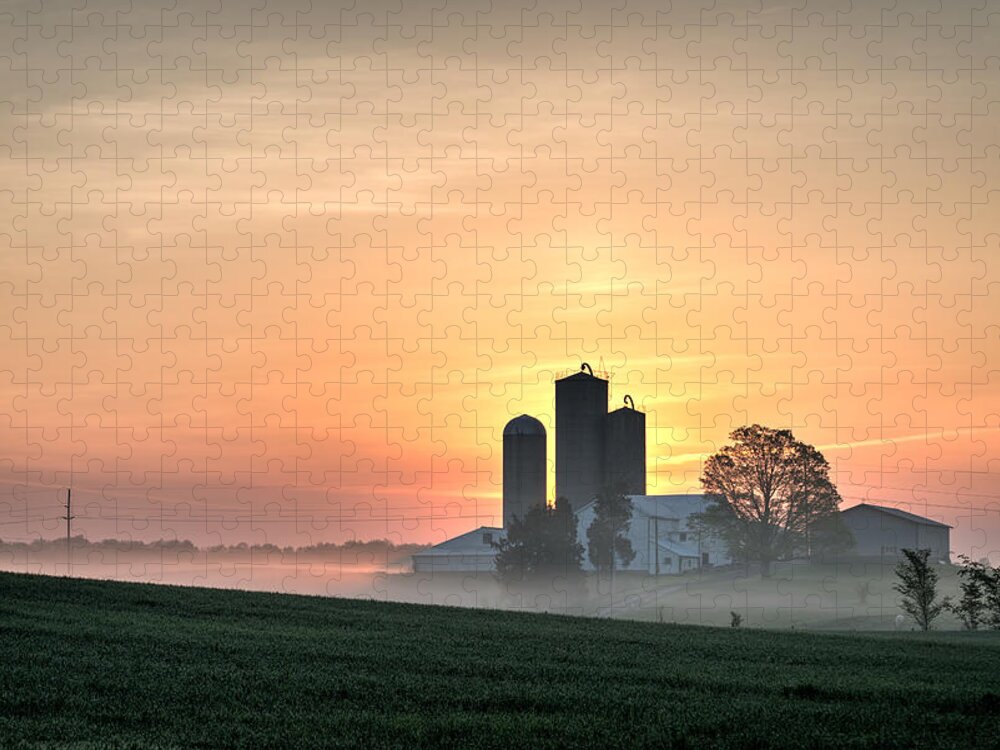 Hartville Jigsaw Puzzle featuring the photograph Golden Sunrise in the Countryside by Matt Hammerstein
