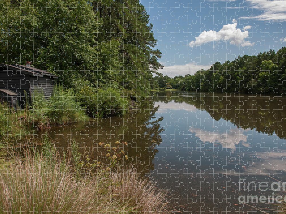 Pond Jigsaw Puzzle featuring the photograph Golf Course Pond Reflections by Dale Powell