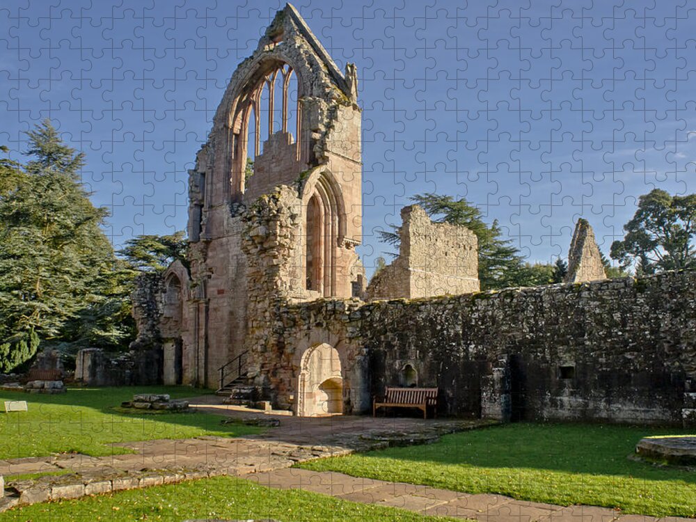 Ruins Jigsaw Puzzle featuring the photograph Gothic ruins. Dryburgh Abbey. by Elena Perelman