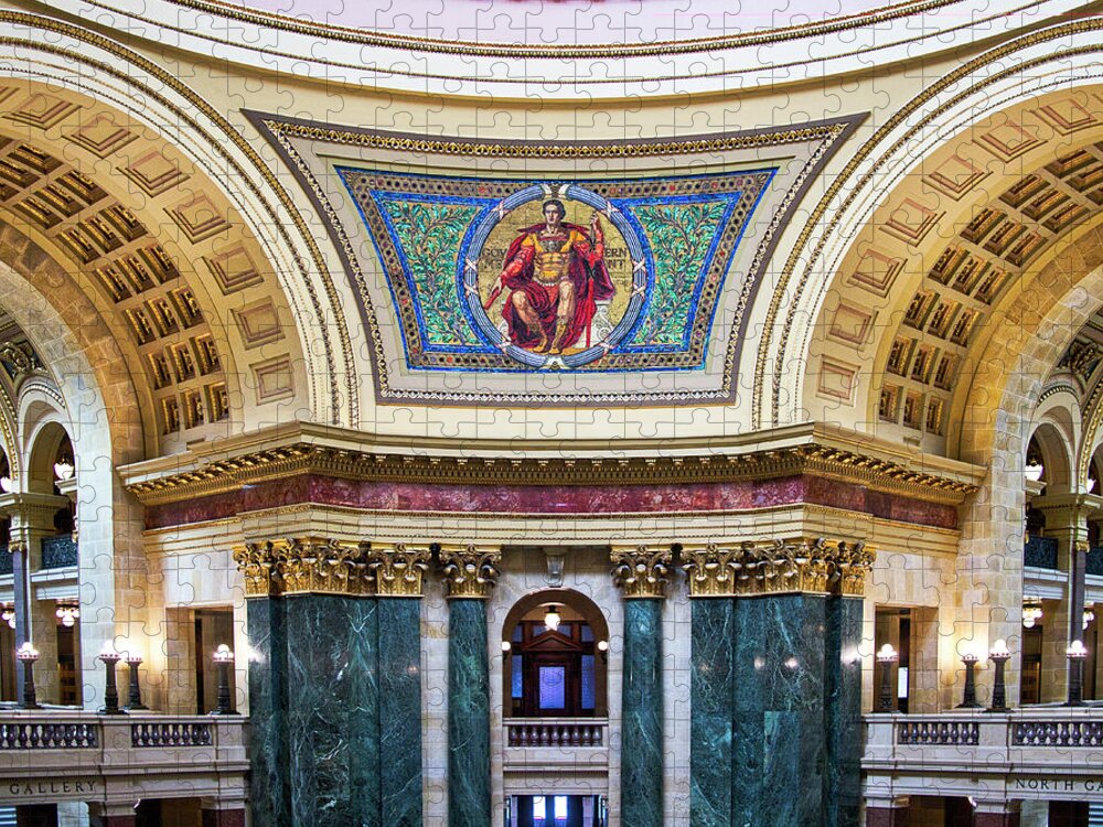 Madison Jigsaw Puzzle featuring the photograph Government Mural - Capitol - Madison - Wisconsin by Steven Ralser