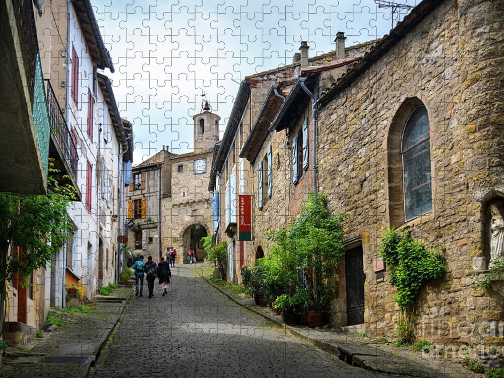 France Jigsaw Puzzle featuring the photograph Grand Rue de L'Horlogue in Cordes sur Ciel by RicardMN Photography