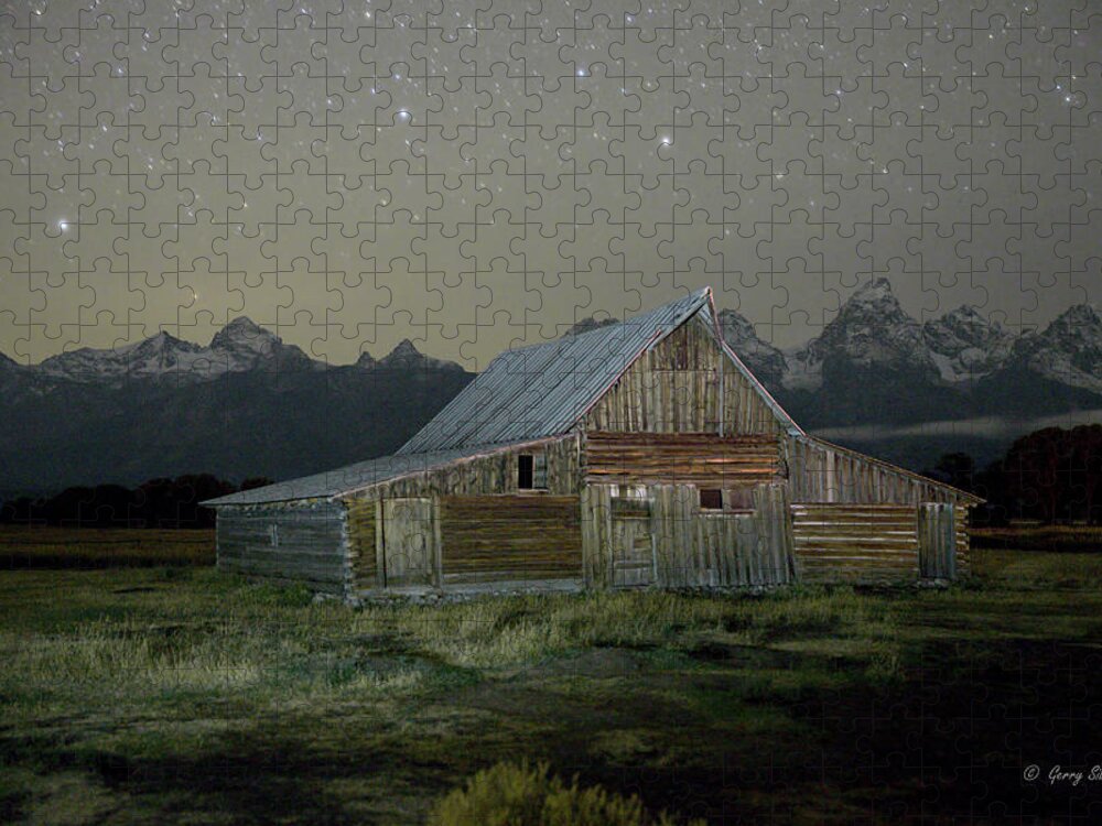 Night Photography Jigsaw Puzzle featuring the photograph Grand Tetons by Gerry Sibell