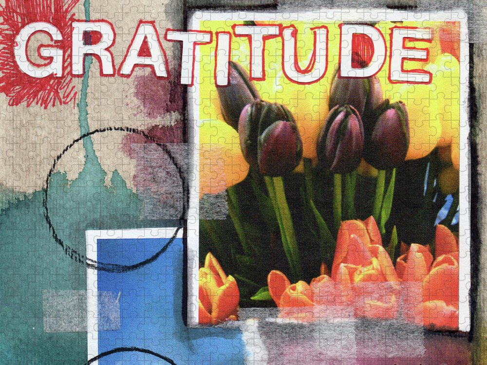 Gratitude Jigsaw Puzzle featuring the painting Gratitude- Art by Linda Woods by Linda Woods