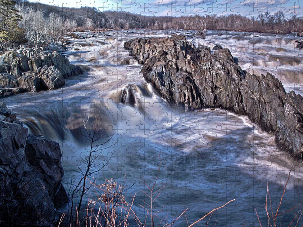 Potomac River Jigsaw Puzzle featuring the photograph Great Falls Virginia by Suzanne Stout