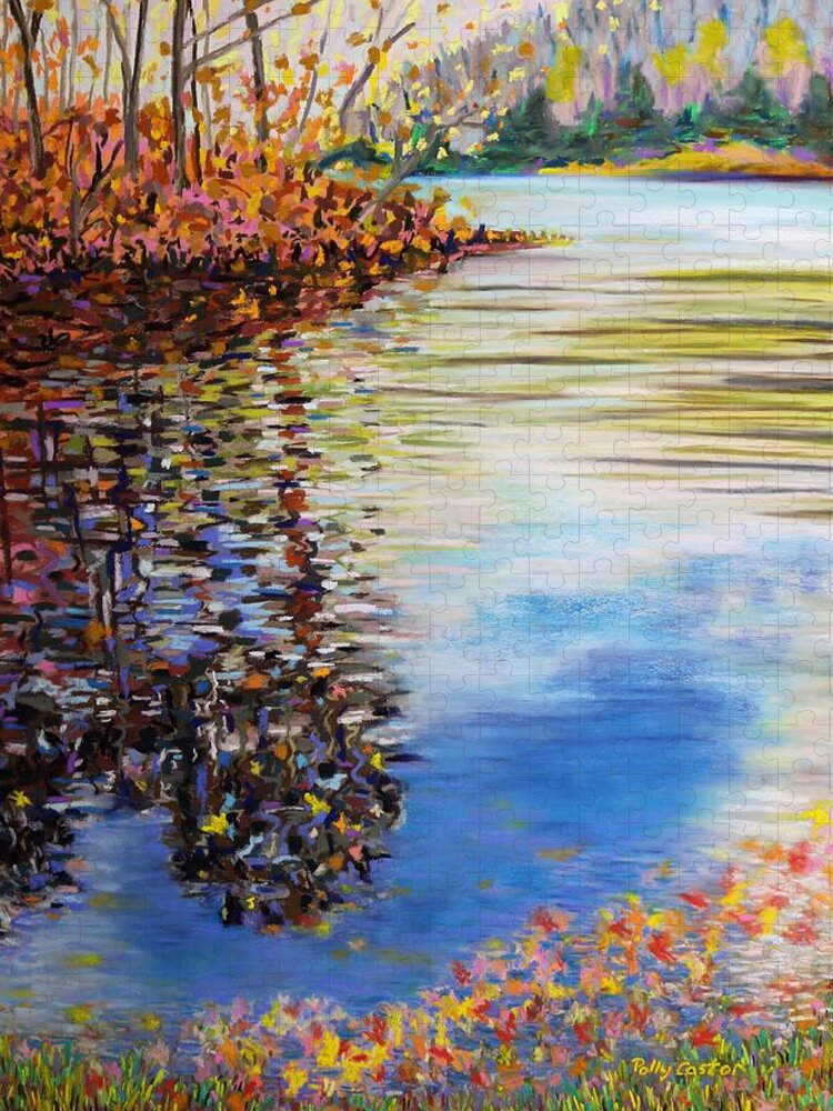  Jigsaw Puzzle featuring the painting Great Hollow Lake in November by Polly Castor