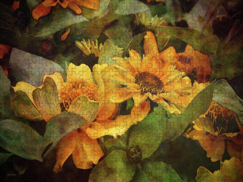 Green Jigsaw Puzzle featuring the photograph Green and Gold 1068 IDP_2 by Steven Ward