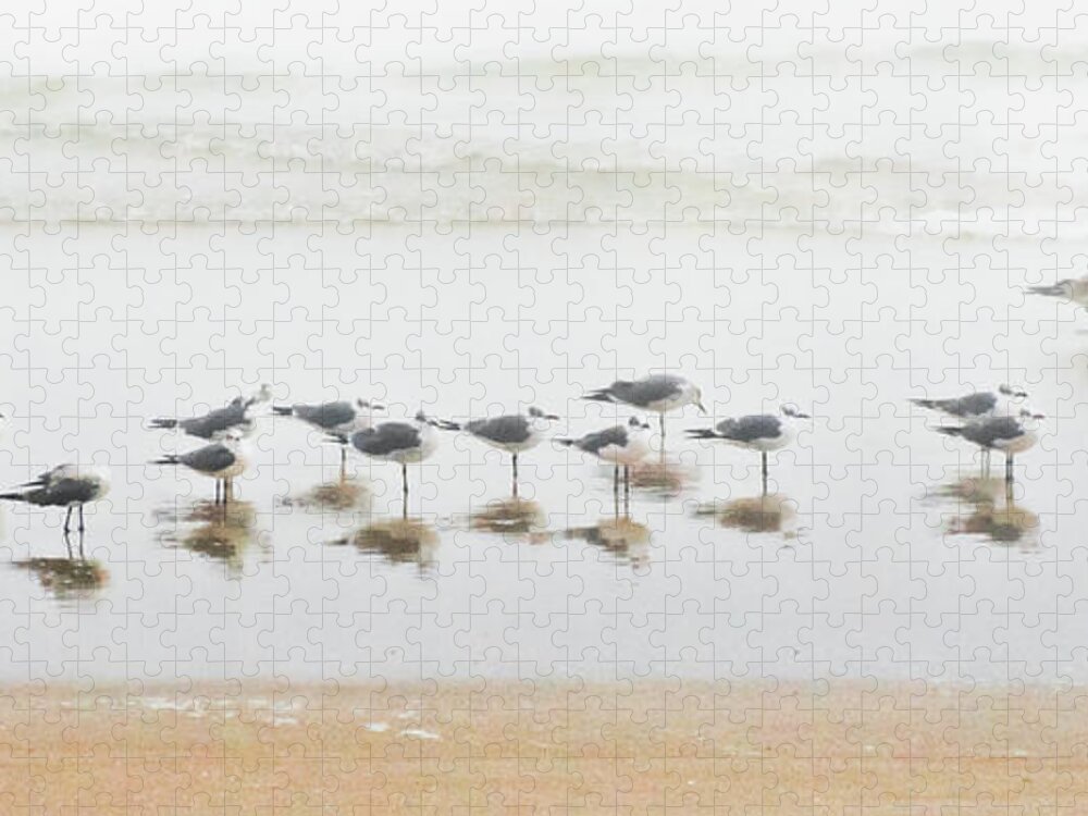 Birds Jigsaw Puzzle featuring the photograph Grounded By Fog by Christopher Holmes
