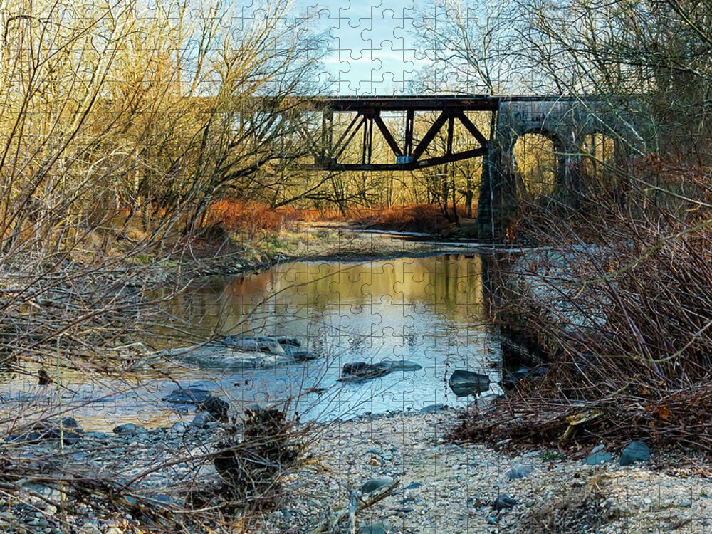 2d Jigsaw Puzzle featuring the photograph Gunpowder Falls Train Bridge by Brian Wallace