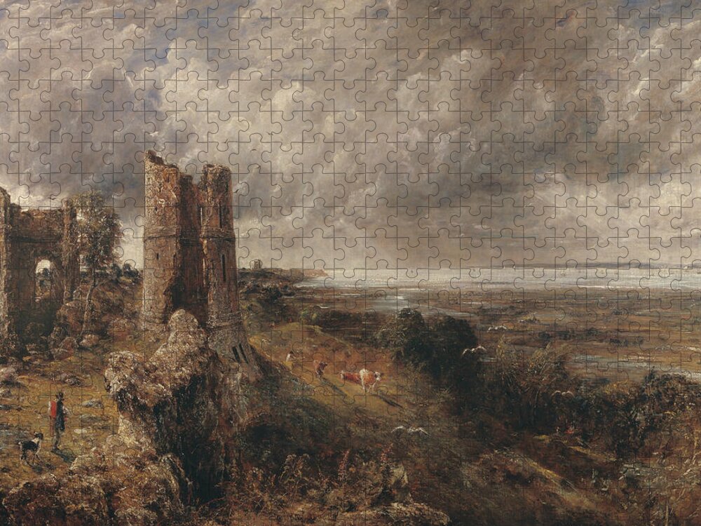 English Romantic Painters Jigsaw Puzzle featuring the painting Hadleigh Castle The Mouth of the Thames by John Constable