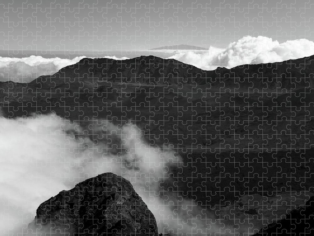 Haleakala Jigsaw Puzzle featuring the photograph Haleakala b/w by Jennifer Ancker