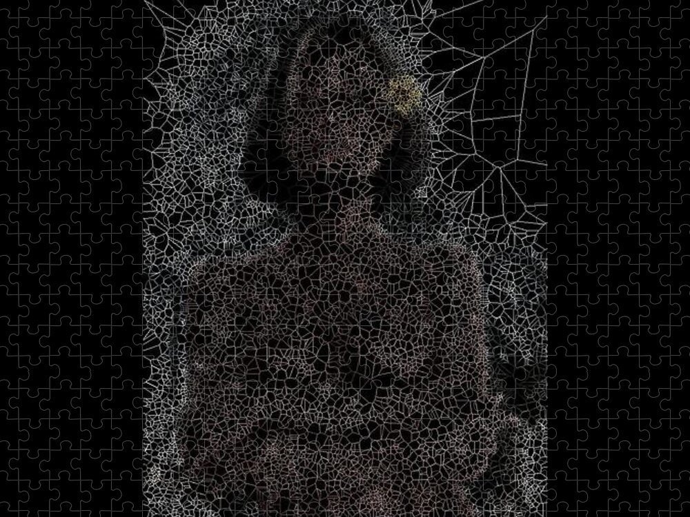 Vorotrans Jigsaw Puzzle featuring the digital art Half Alien by Stephane Poirier