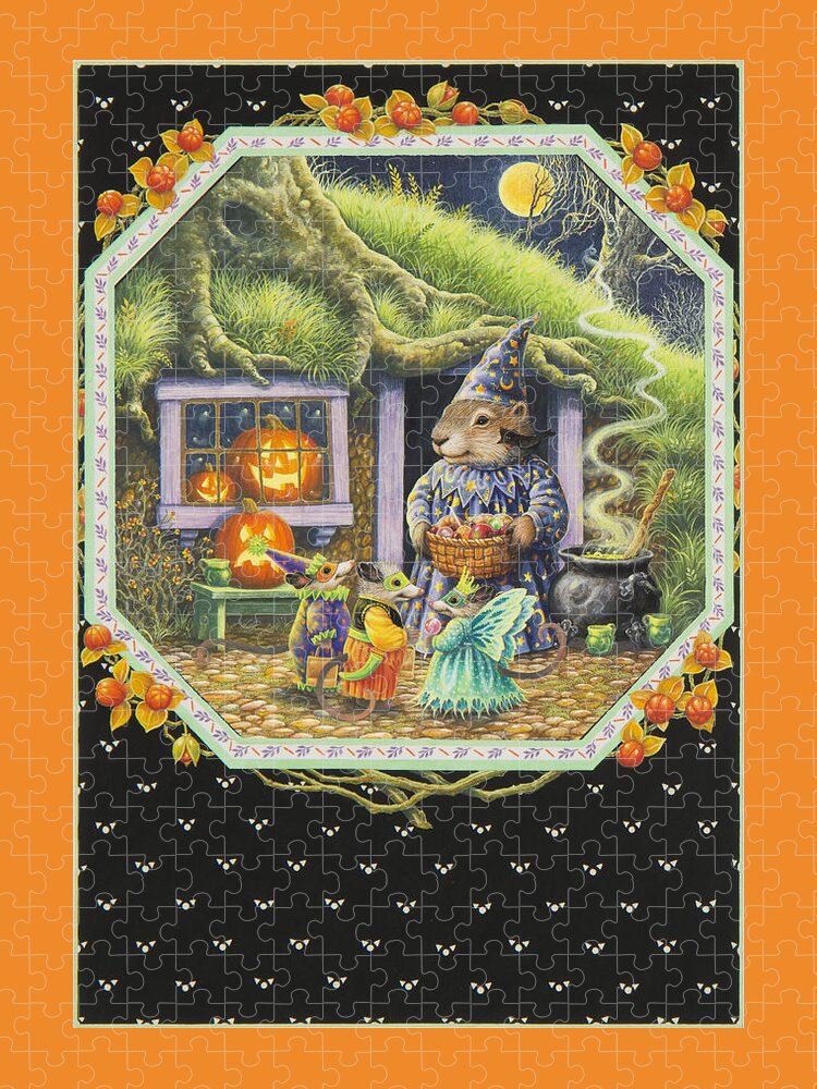 Halloween Jigsaw Puzzle featuring the painting Halloween Treats by Lynn Bywaters