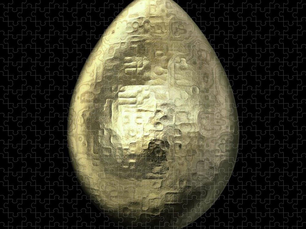 Series Jigsaw Puzzle featuring the digital art Hammered Gold Egg by Hakon Soreide