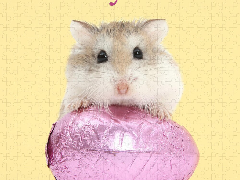 Roborovski Hamster Jigsaw Puzzle featuring the photograph Hammy Easter by Warren Photographic