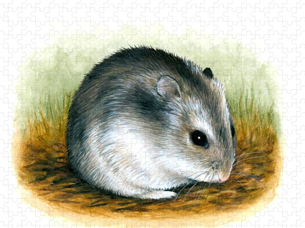 Hamster Jigsaw Puzzle featuring the painting Hamster 25 by Lucie Dumas